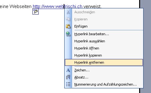 Word 2003 - Hyperlink-Formatierung entfernen | Frischi's ...